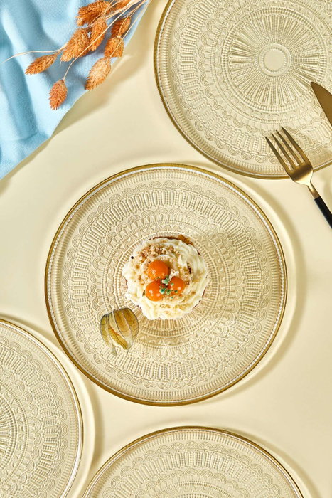 Hermia Set 6 Platos de Postre de Vidrio Transparente 21 cm